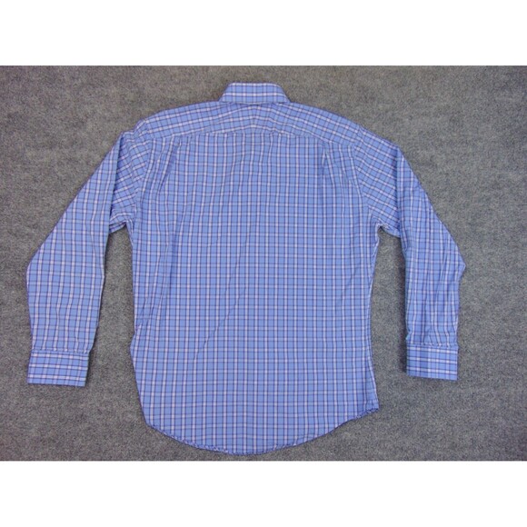 NordStrom Shirt Mens 15.5x32/33 Trm Fit‎ Blue White Plaid - Picture 3 of 8